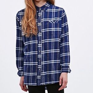 BDG blue plaid flannel